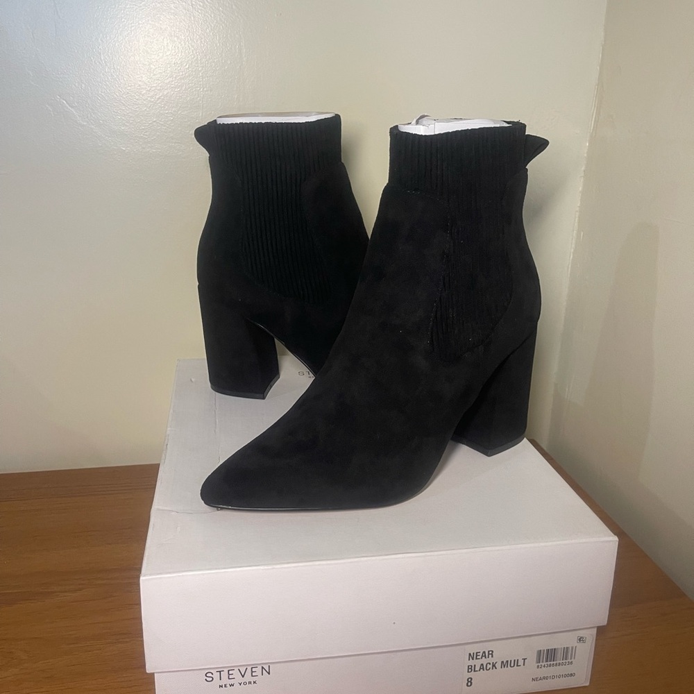 Steven By Steve Madden Black Ankle Booties